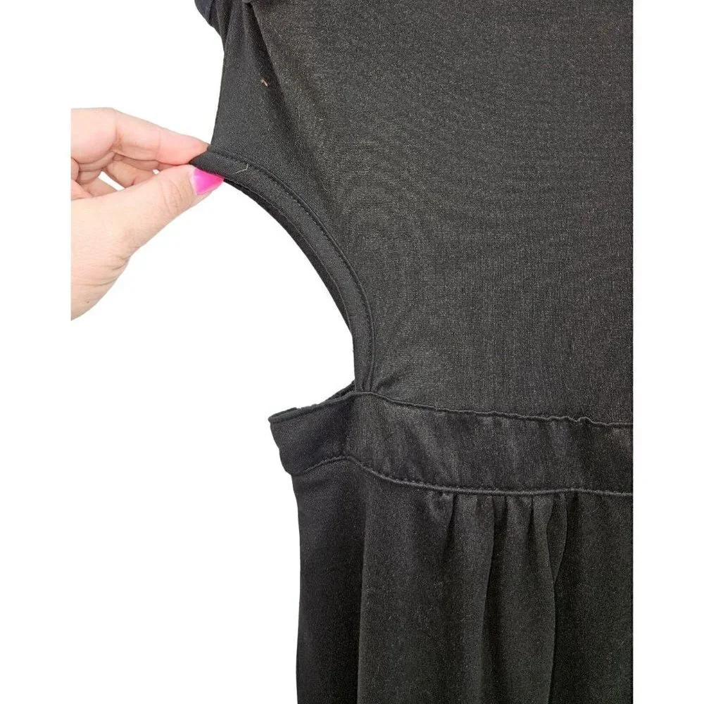 Skiva International Maxi Dress Love XL 14 16 Soft Cut Out Stretch Empire Black - Picture 8 of 15